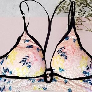 PINK Strappy Velvet Bralette